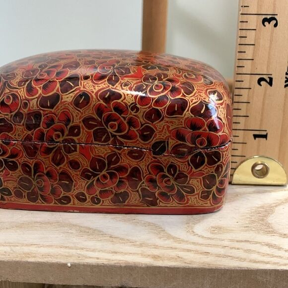 Handmade Mahdi & Sons Kashmir India Paper Mache Jewelry Trinket Box - Picture 17 of 17